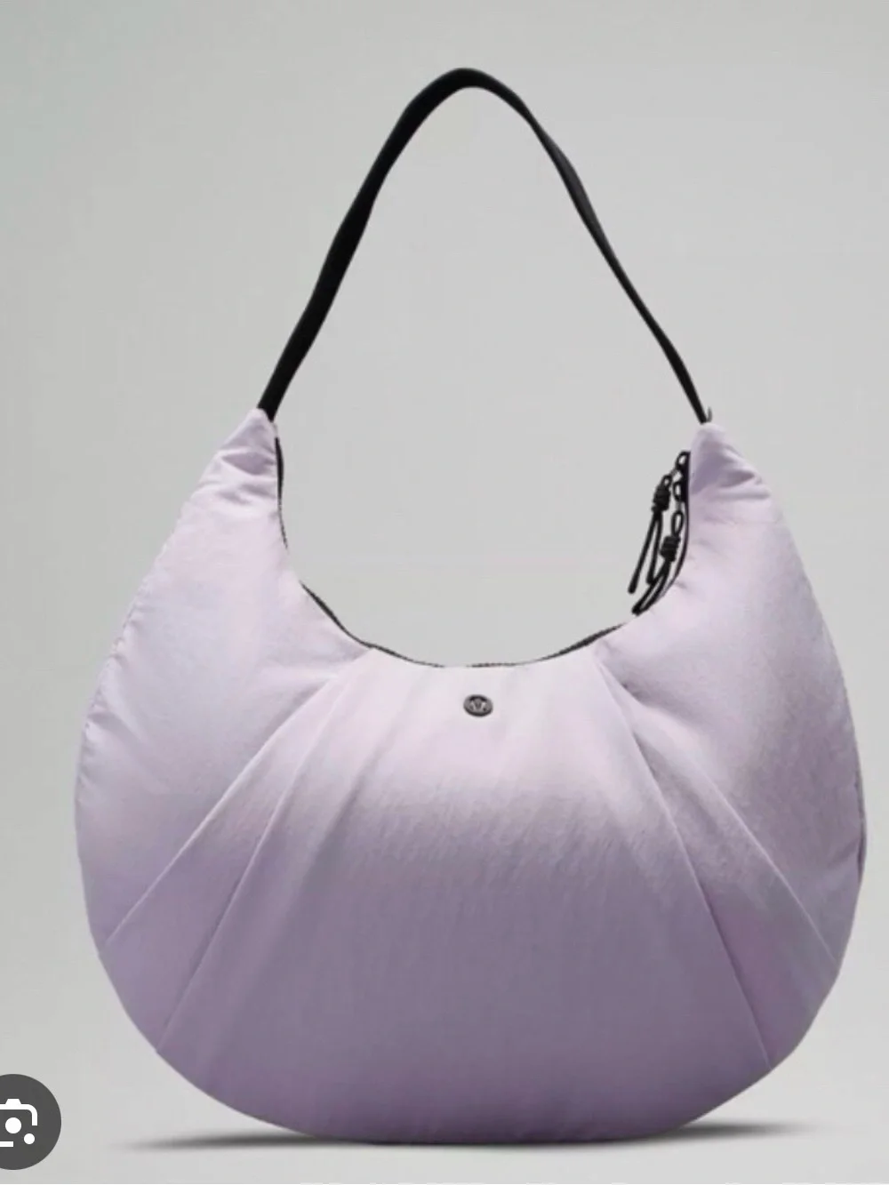 Lilac pleated Shoulder Bag with Black Strap - lululemon